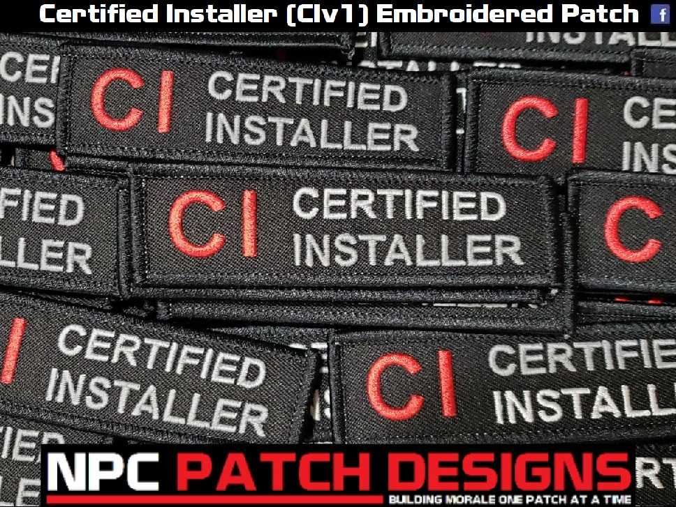 Certified Installer (CIv1) Embroidered Patch