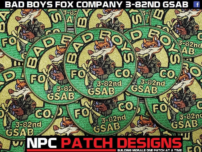 Bad Boys Fox Company - 3-82nd GSAB Embroidered Patch
