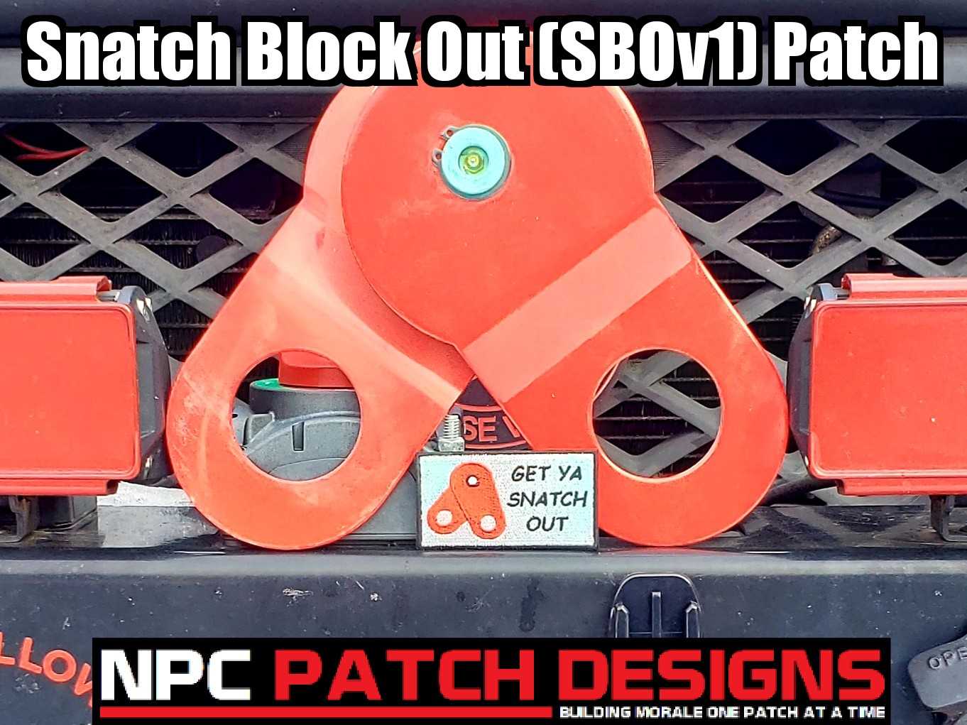 Snatch Block Out (SBOv1) Embroidered Patch